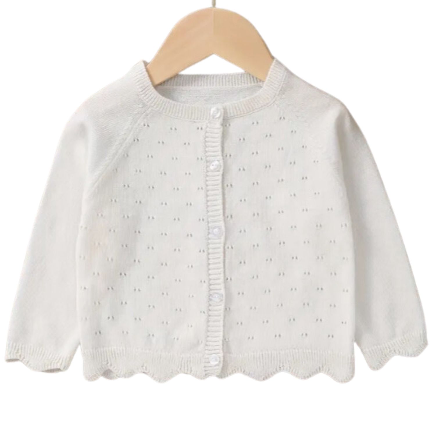 Cream Pearl Button Cardigan