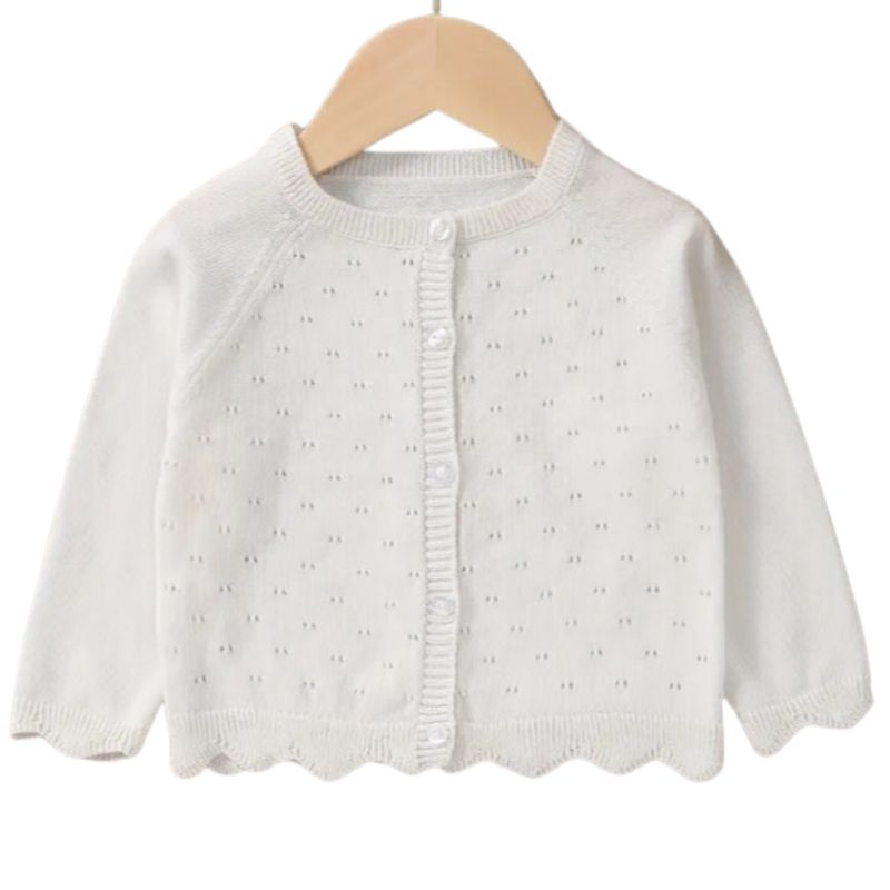 Cream Pearl Button Cardigan