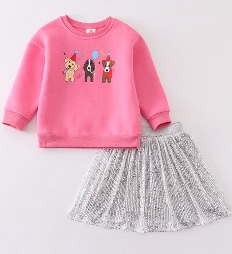 Bday Dog Sequin Skirt