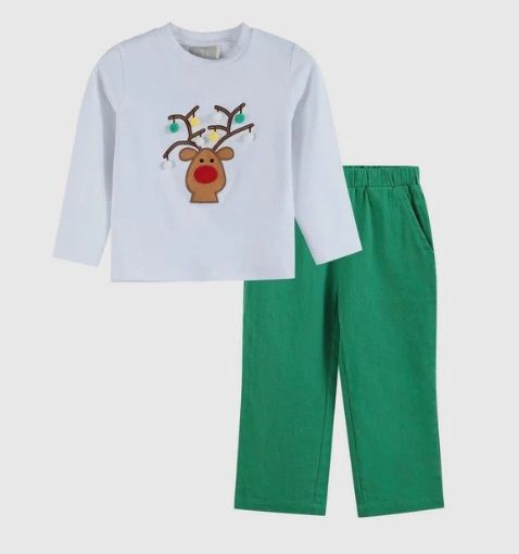 White Pom Pom Reindeer Set