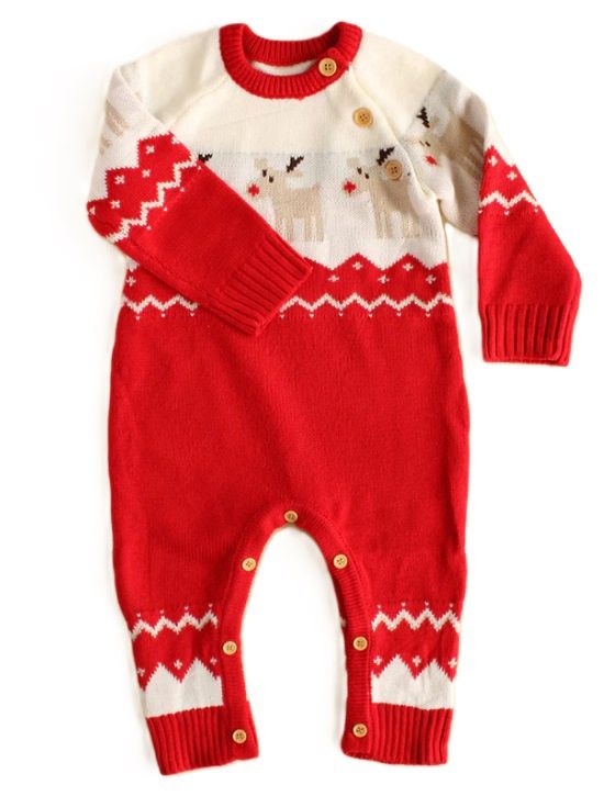 Reindeer Sweater Romper w/hat