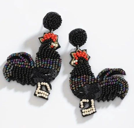 Gamecock Beaded Earrings