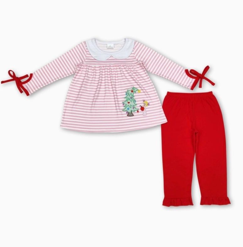 Pink Stripe Grinch Outfit
