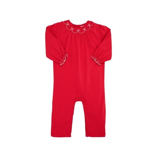 Long Sleeve Bridget Romper-Richmond Red