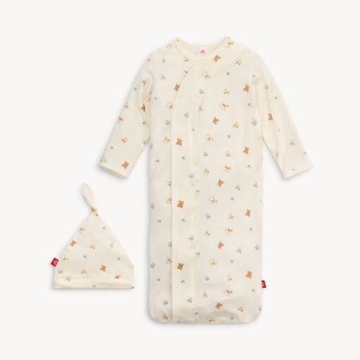 Lullaby Lane Bamboo Gown &amp; Hat Set, Size: NB - 3M, Colour: LULLN