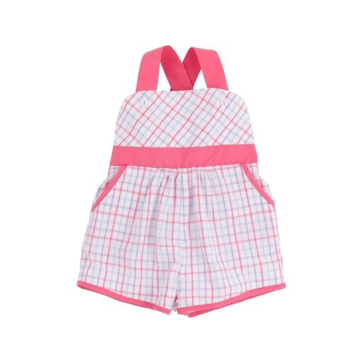 Ruthie Romper - Woven Yarn, Colour: Winter Park Windowpane/Romany Rose, Season: 25SP, Size: 4T