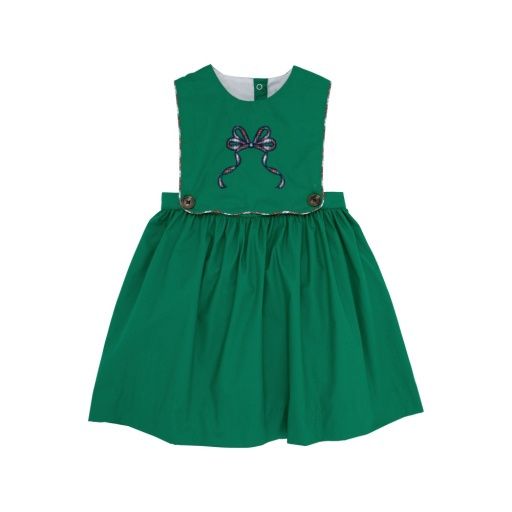 Brady Button In Dress - Kiawah Kelly Green/Merritt Park Plaid, Size: 4T