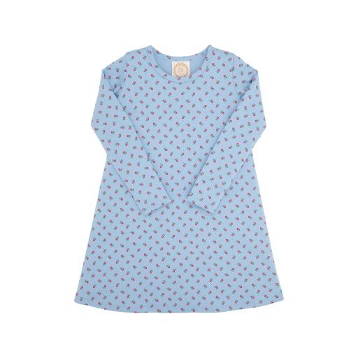 LongSleevePollyPlayDressNW, Colour: Barrington Blue Midway Micro Floral, Season: 24FA, Size: 6