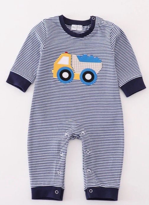 Blue Truck Applique Romper