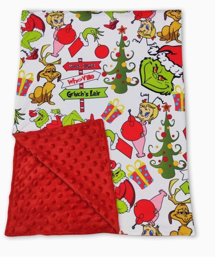 Grinch Minky Blanket