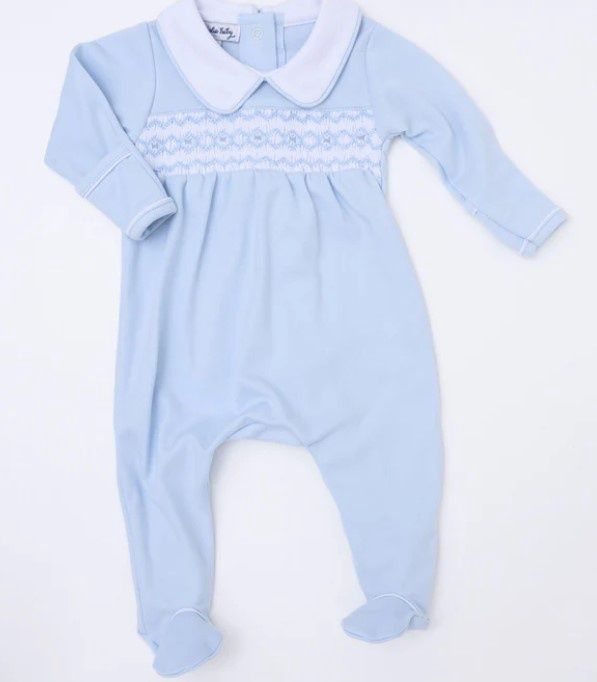 Hazel and Hudson Smocked Collared Footie