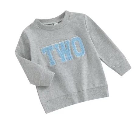 Boys Two Chenille Patch Sweatshirt
