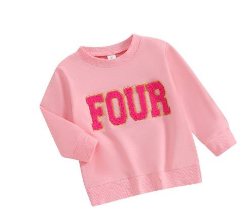 Girls Four Chenille Patch Sweatshirt