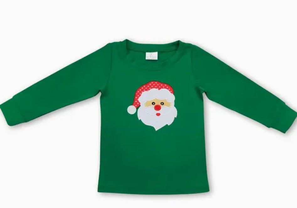 Green LS Santa App T Shirt