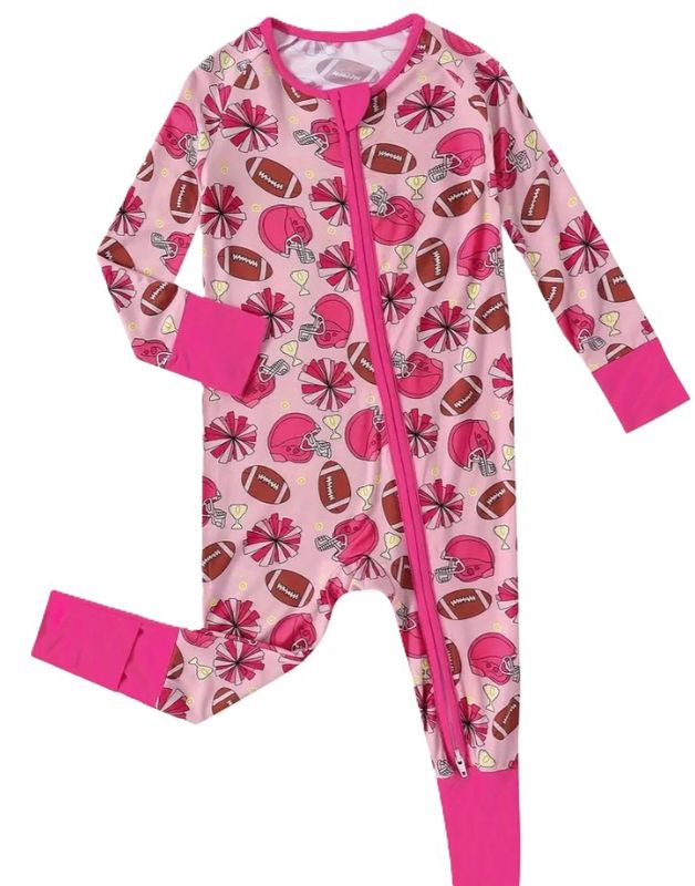 Pink Football Bamboo Zippy