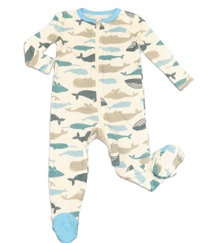 Whale of a Time Footed Bamboo Zippy