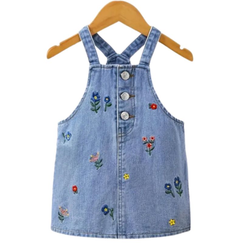 Embd Floral Jean Dress