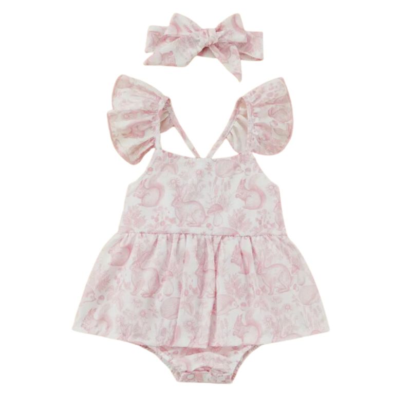 Easter Pink Toile Romper