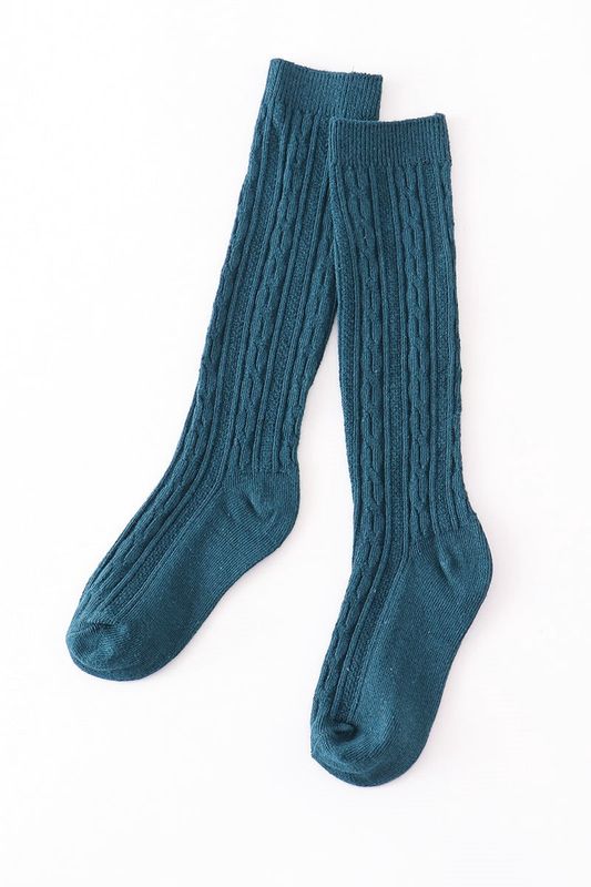 Knit Knee High Teal Sock