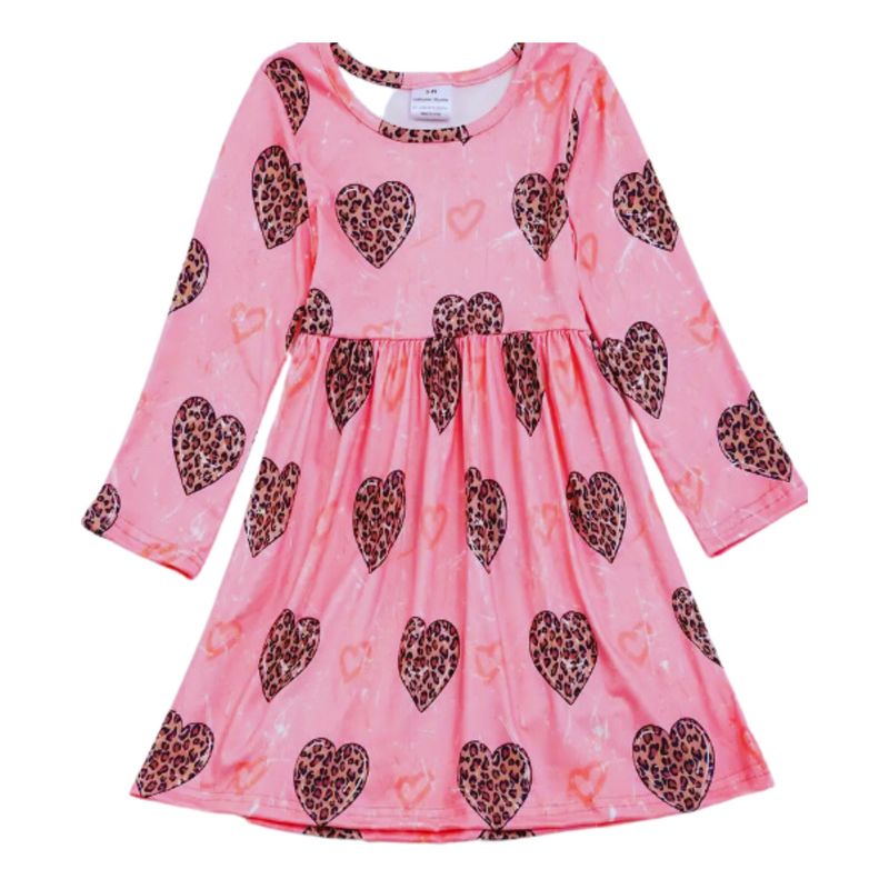 Pink Leopard Heart Dress