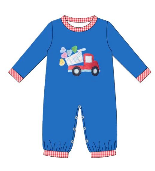Blue Valentines Boy Romper