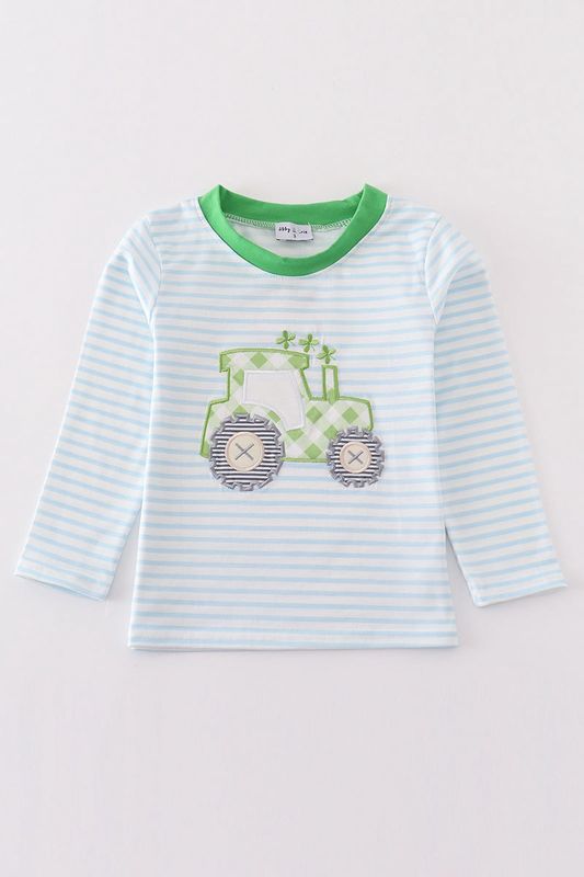 Green Tractor Clover LS T Shirt