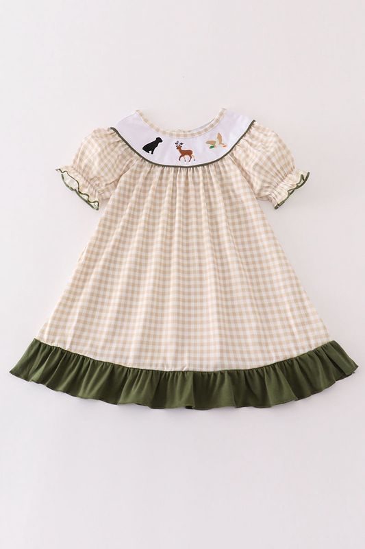 Beige Gingham Hunting Dress
