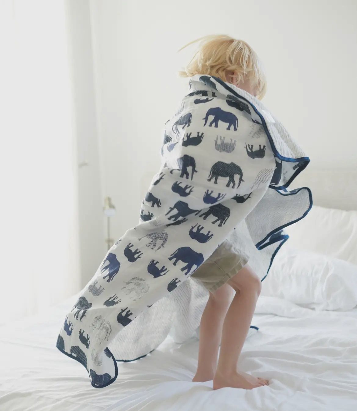 Muslin Blanket, Colour: Blue Elephant