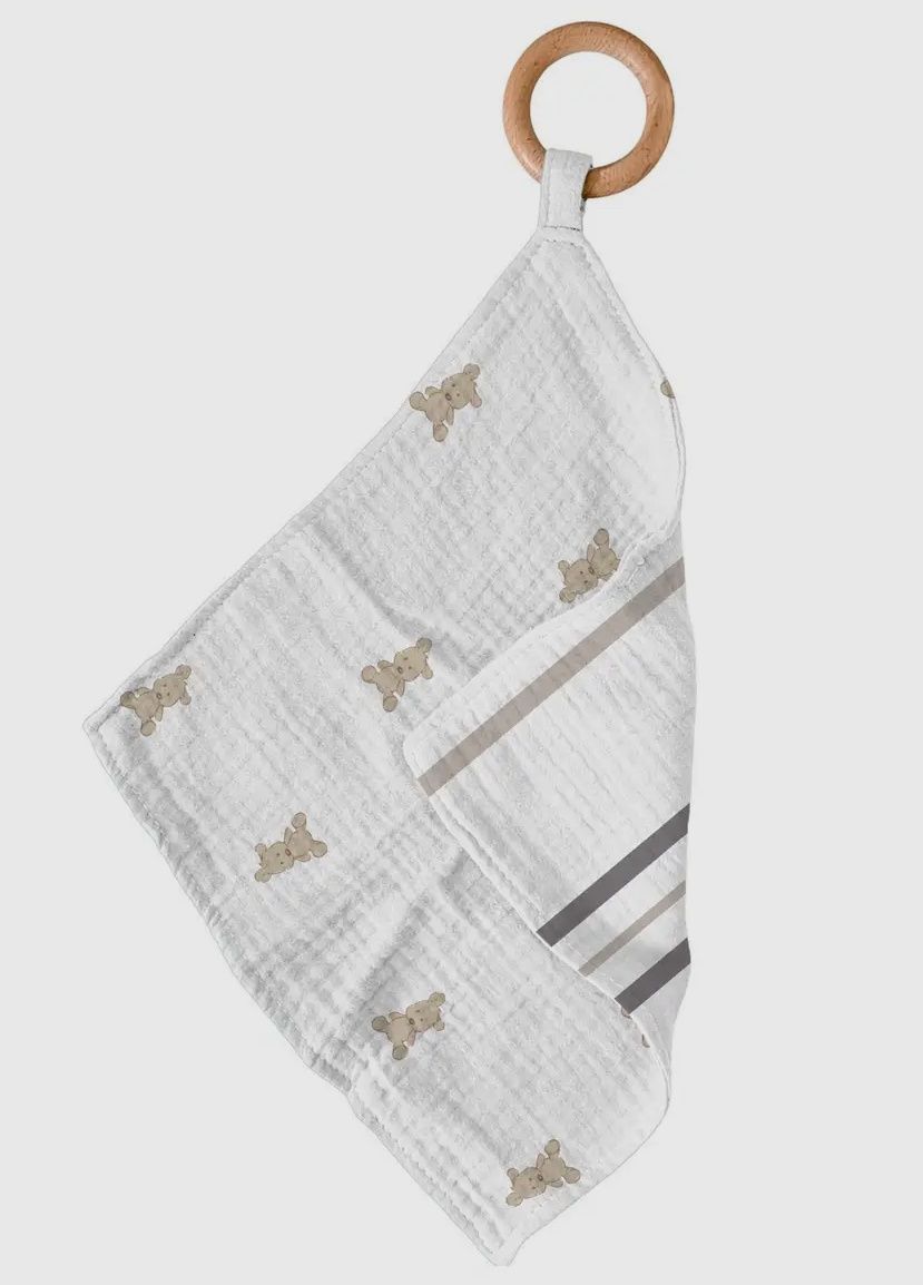 Grey Stripe Teddy Teether