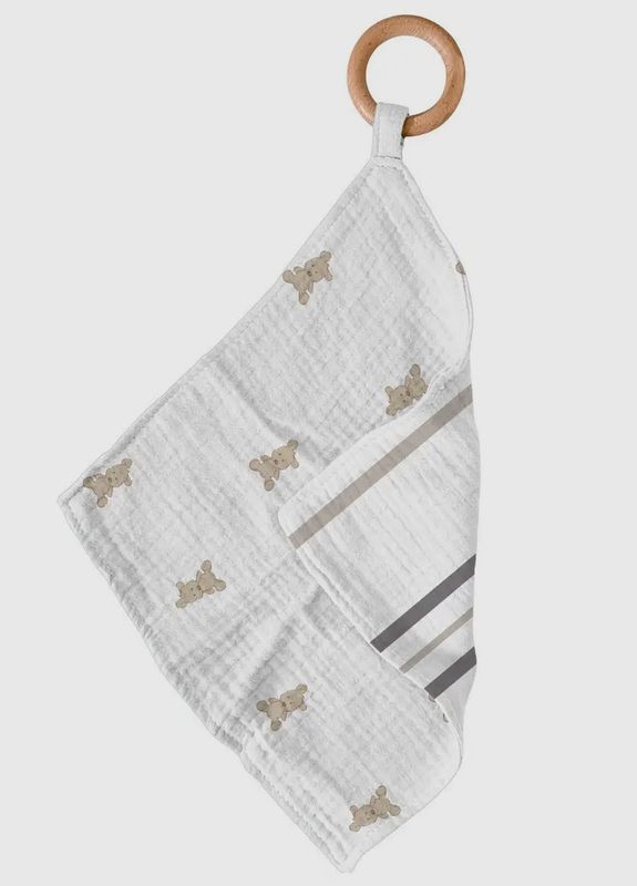 Grey Stripe Teddy Teether