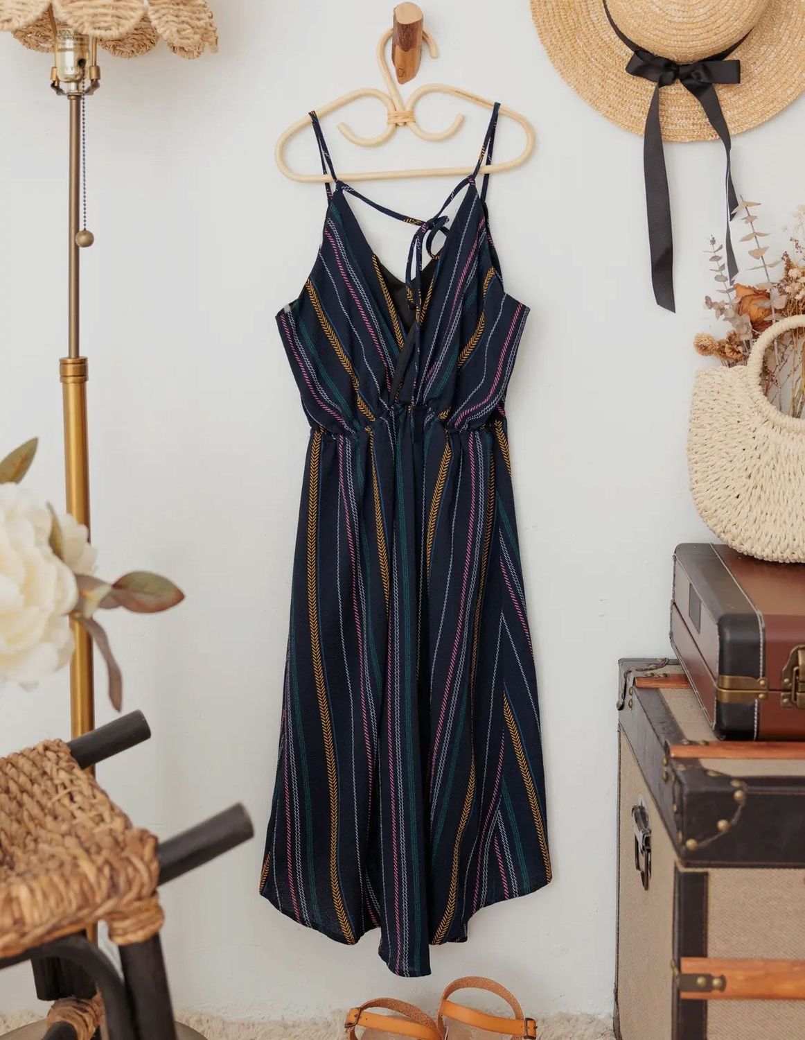Boho Stripe Sleeveless Dress