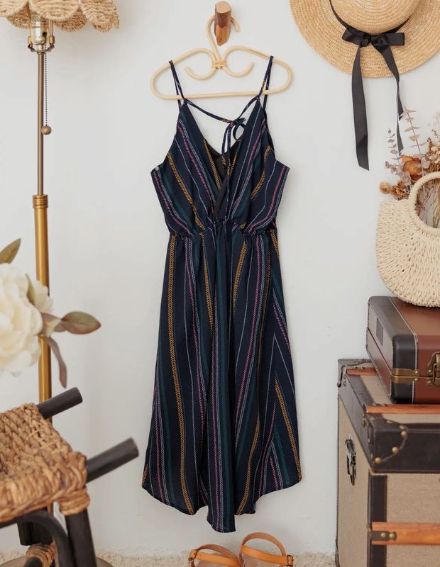 Boho Stripe Sleeveless Dress