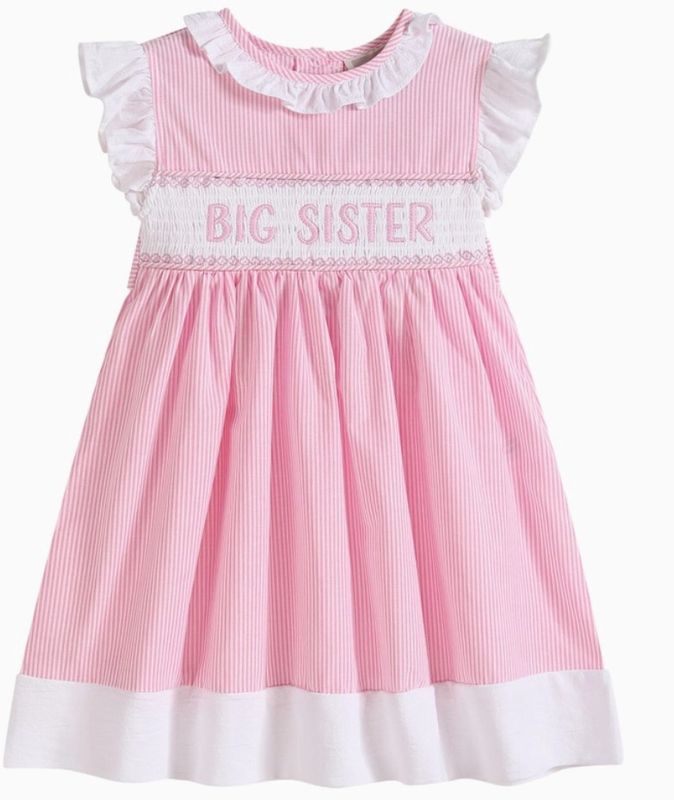 Smocked Big Sister Pink Dress