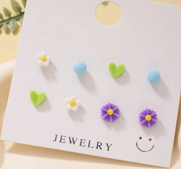 Spring Flower 4 pair Earrings