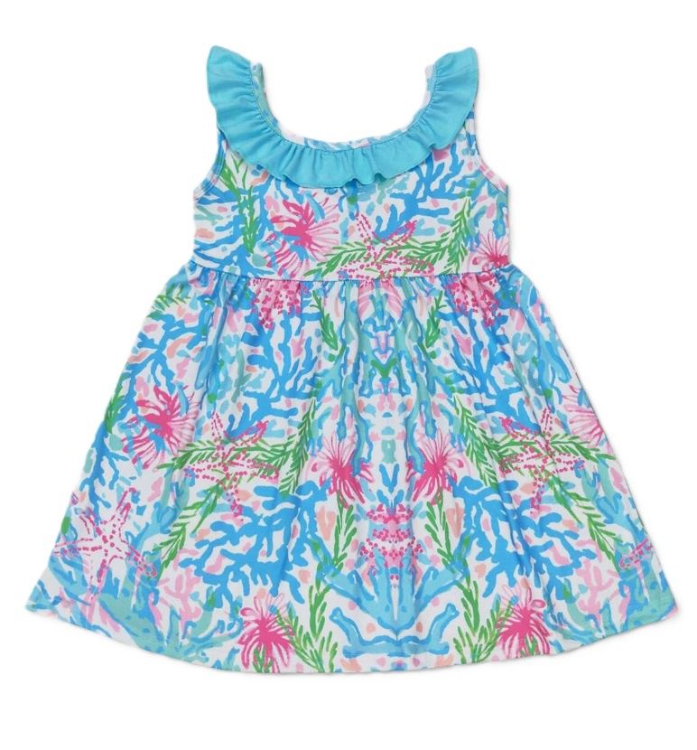 Blue Watercolor LP Dress, Size: 3T