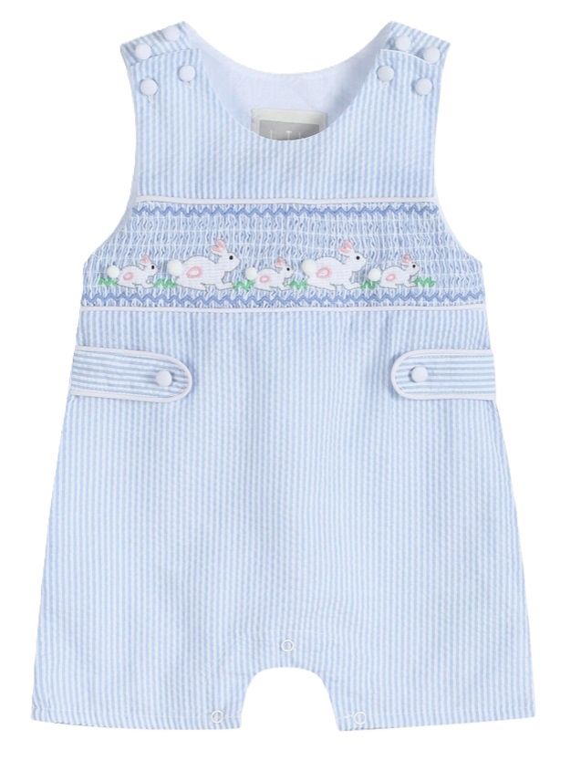 Smocked Bunny Seersucker Jon Jon, Size: 18-24M