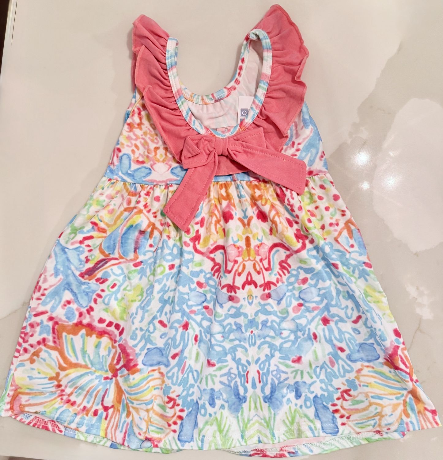 Watercolor Back Pink Bow, Size: 4T