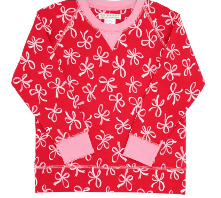 Cassidy Comfy Crewneck Bustling bows/hamptons, Size: 2T