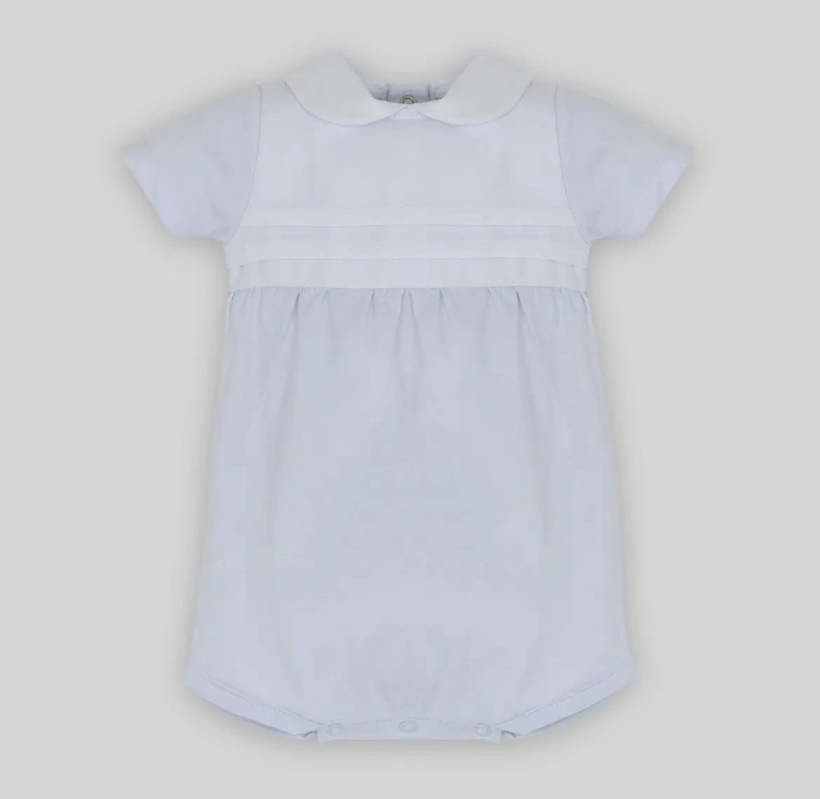 Light Blue Peter pan collar Romper, Size: 3M