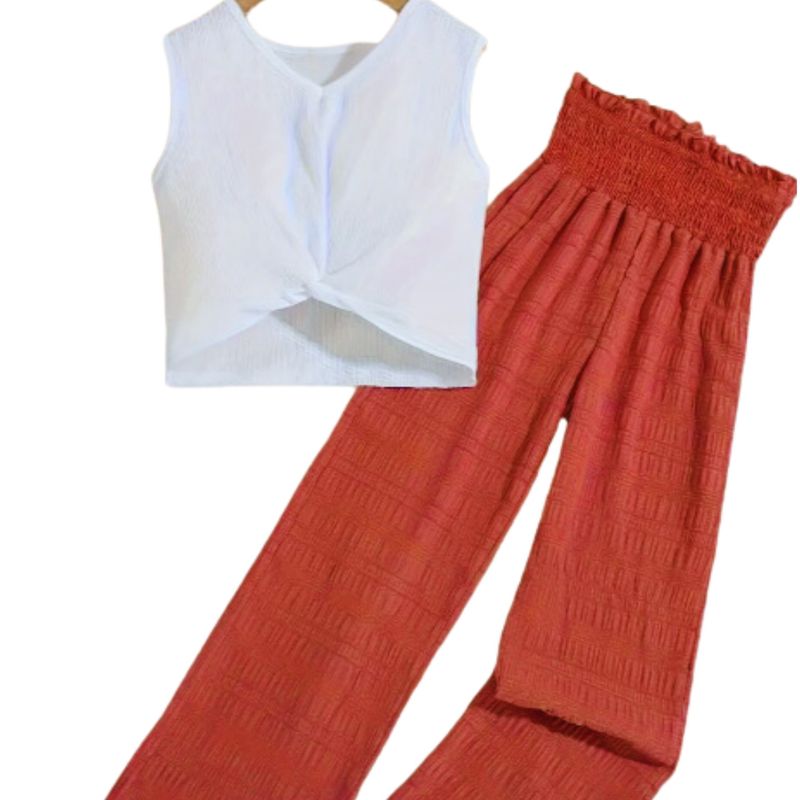 Tween Flowy Pants Crop Top Set