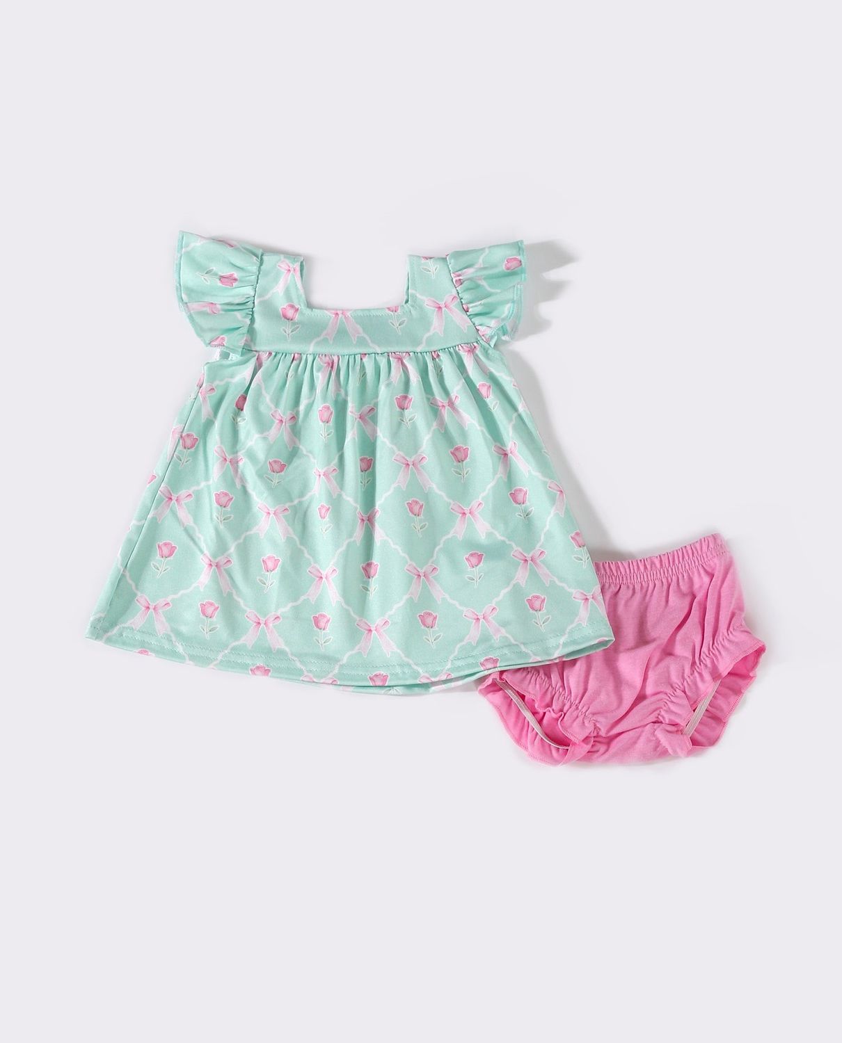Green Bow Tie Diaper Set, Size: 12/18M