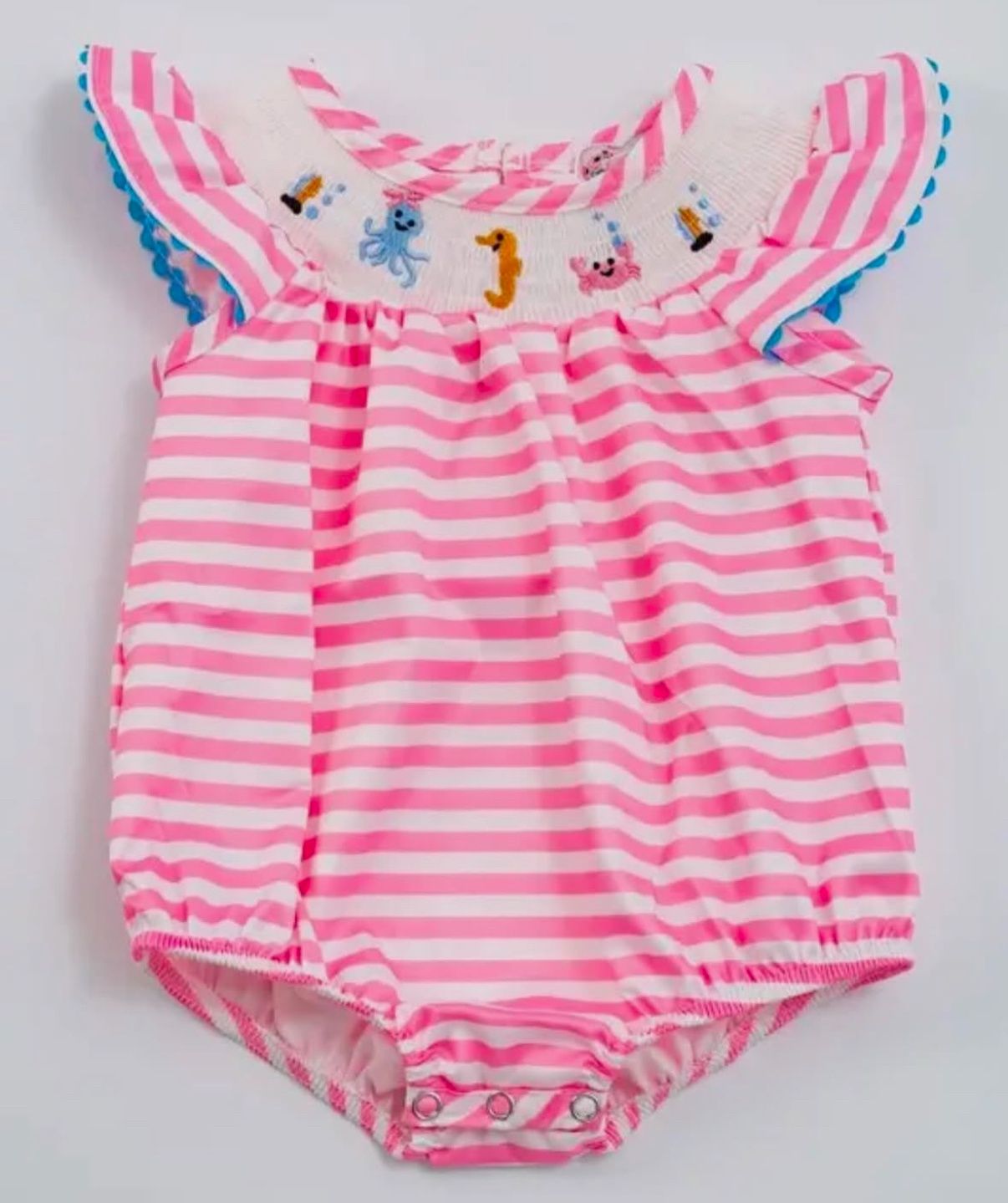 Smocked Sea Friends Bubble, Size: 12/18M