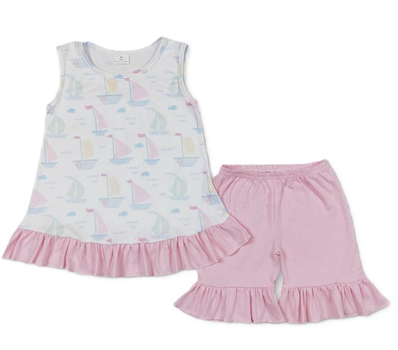 Sleeveless Sailboat Outfit, Size: 7