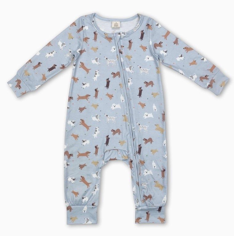 Dusty Blue Dog Zippy, Size: 0/3M