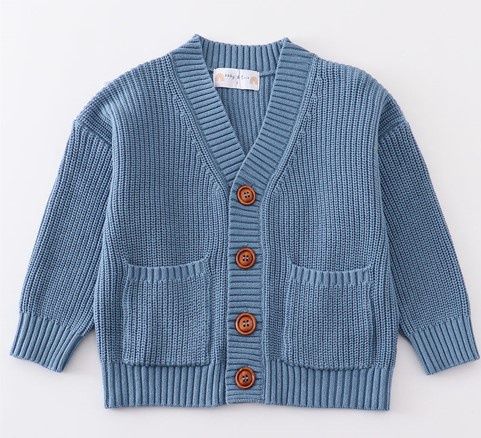 Lt Blue Pocket Cardigan, Size: 2T