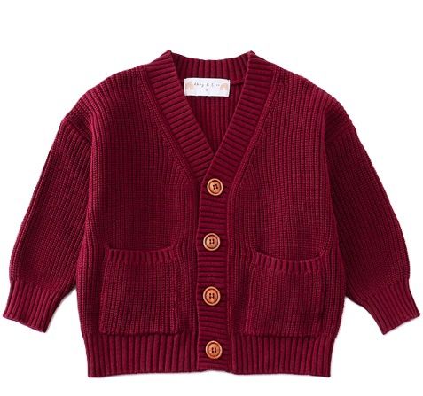 Maroon Pocket Cardigan, Size: 2T
