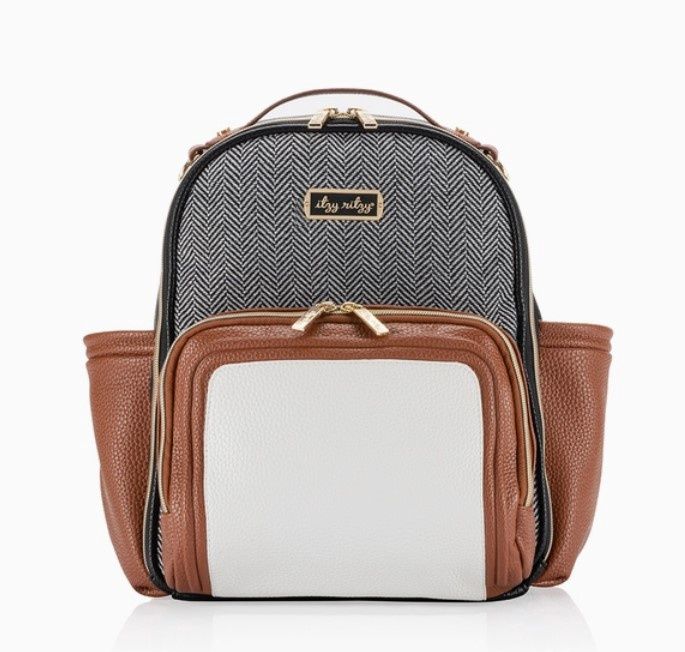 Coffee &amp; Cream Itzy Mini Plus Diaper Bag Backpack