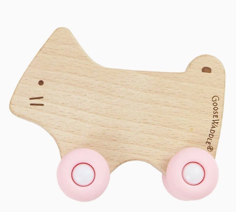 Pink Kitty Silicone Wheel Teether