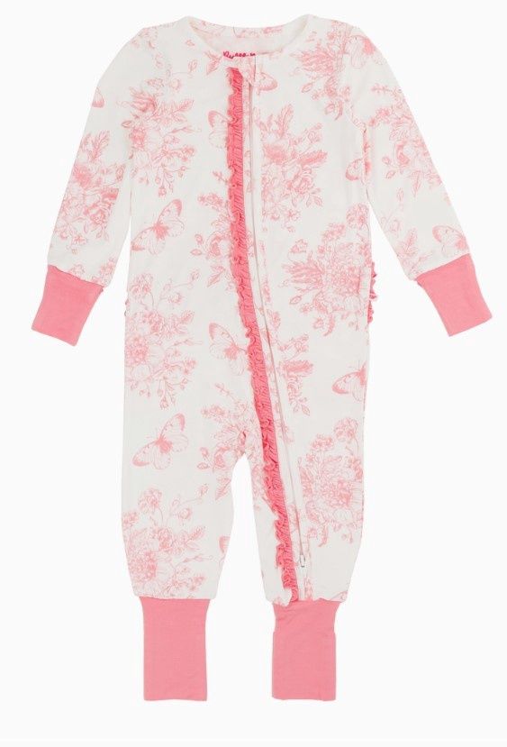 Butterfly Toile Bamboo Zippy, Size: 0/3M