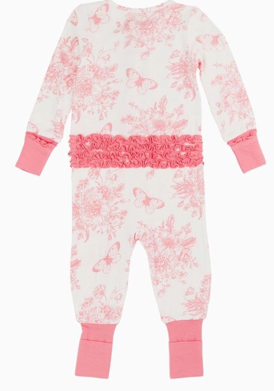 Butterfly Toile Bamboo Footie Converter Zippy